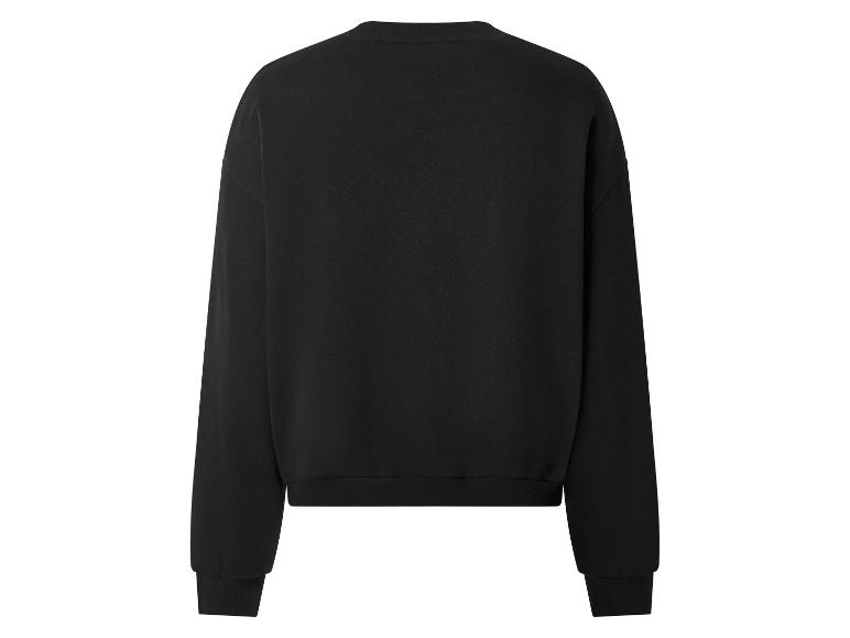 Zwart sweatshirt met lange mouwen en ronde hals, achterkant.