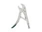 Metalen griptang met groen handvat op een witte achtergrond.