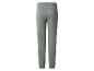 Grijze heren joggingbroek met elastische tailleband en geribde boorden, achteraanzicht.