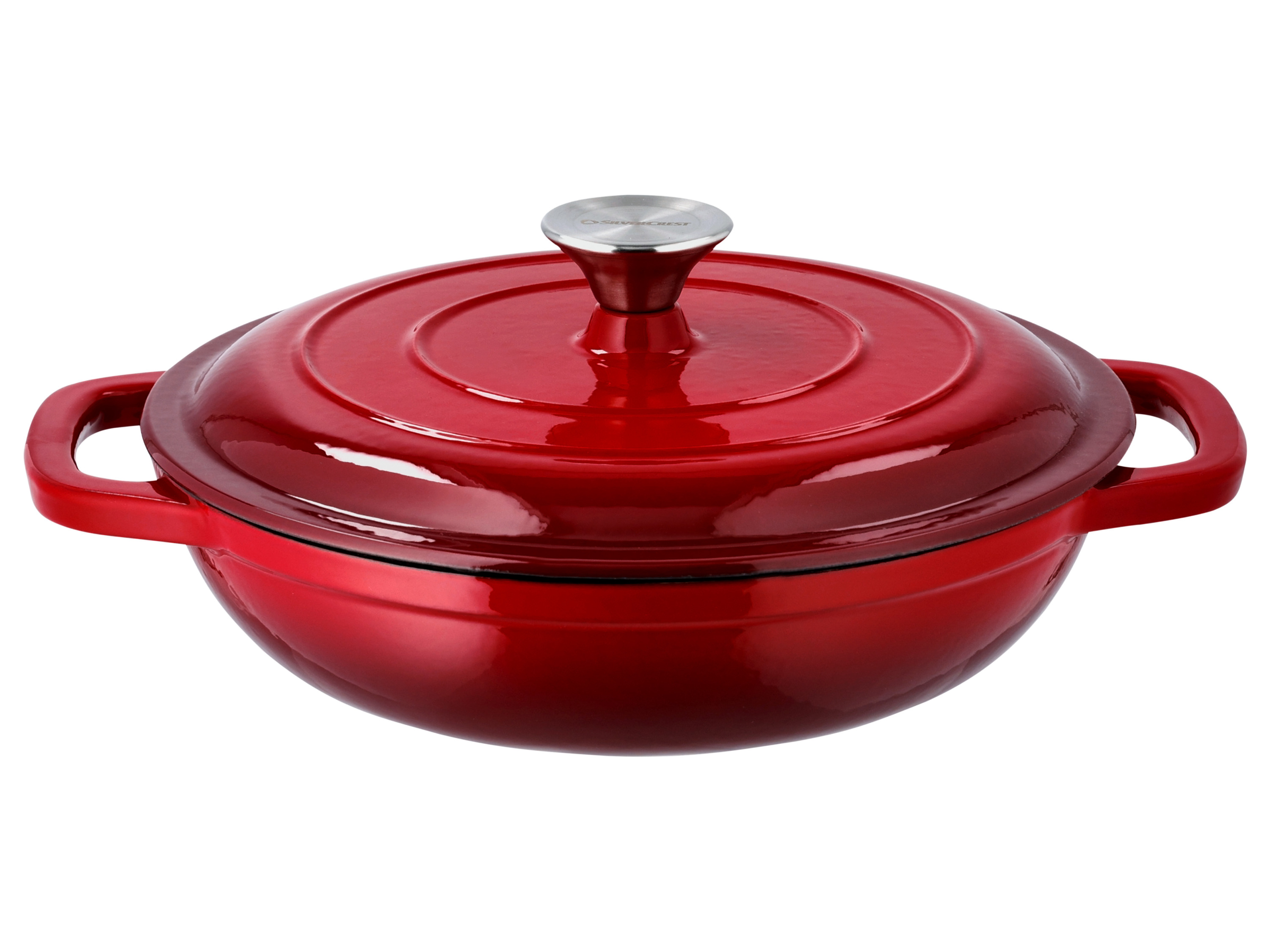 SILVERCREST Gietijzeren pan 26 cm 2,4 L (Rood) afbeelding