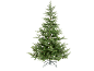 Groene kunstkerstboom met metalen standaard.