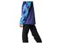 Heren sportjack met blauw abstract patroon en zwarte sportbroek.