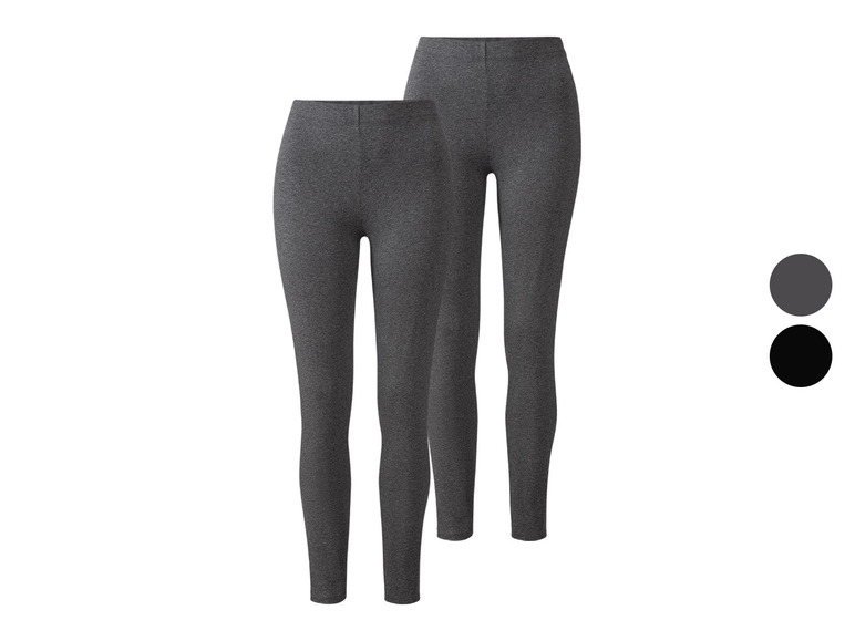 Ga naar volledige schermweergave: esmara® Dames-legging, 2 stuks, met hoog biologisch katoengehalte - afbeelding 1