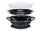 Schaal, stoommandje en deksel voor gezond koken.
