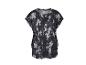 Dames T-shirt met grijs en zwart tie-dye patroon.