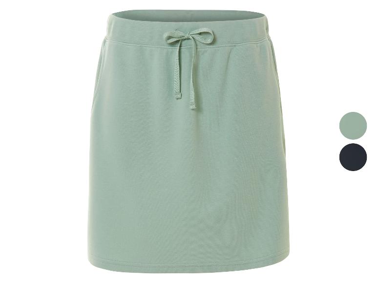 Kort sweatshirt rokje, casual fit, verkrijgbaar in lichtgroen en zwart.