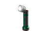Groene en grijze knikbare zaklamp met helder licht.