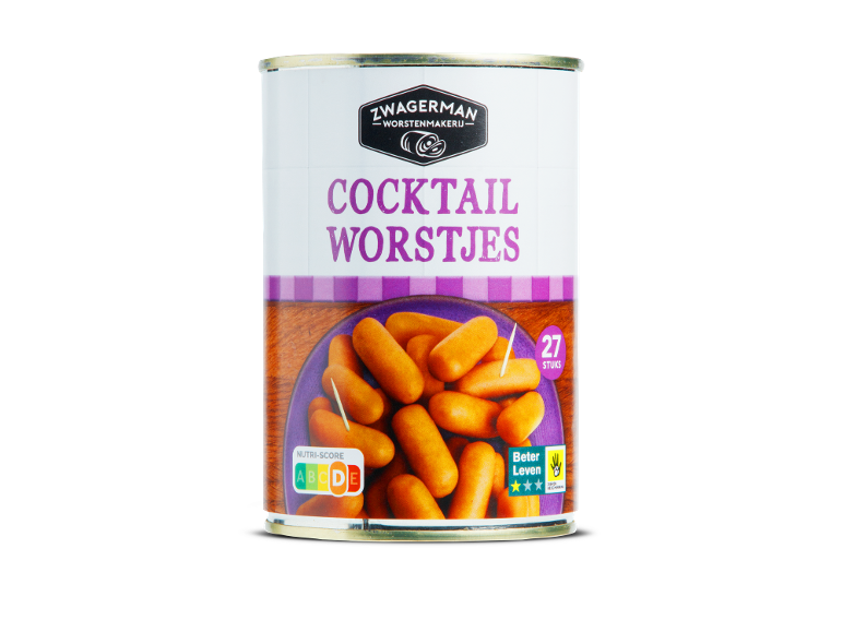 Zwagerman cocktailworstjes in blik.