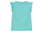 Turquoise meisjes top met ruffles.