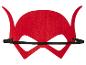 Rood duivelmasker met zwarte elastische band