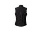 Zwart, mouwloos vest, geschikt voor sport.