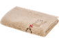 Gevouwen beige handdoek met geborduurd rendier