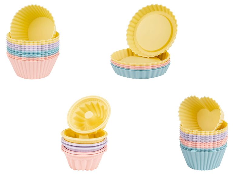 Stapelbare siliconen bakvormen voor cupcakes, muffins en cake.