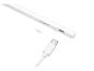 Een witte Silvercrest stylus met USB-C oplaadkabel.