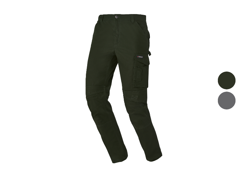 Parkside werbroeken, donkergroen en grijs.