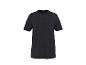 Zwart heren Henley T-shirt met korte mouwen en drie knopen.
