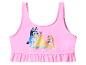 Roze gerimpelde bikinitop met cartoonprint