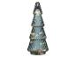 Blauwe glazen kerstboom met interne verlichting