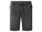 Donkergrijze denim shorts voor heren met elastische tailleband en trekkoord.