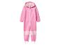 Roze kinderoverall met capuchon en hartprint
