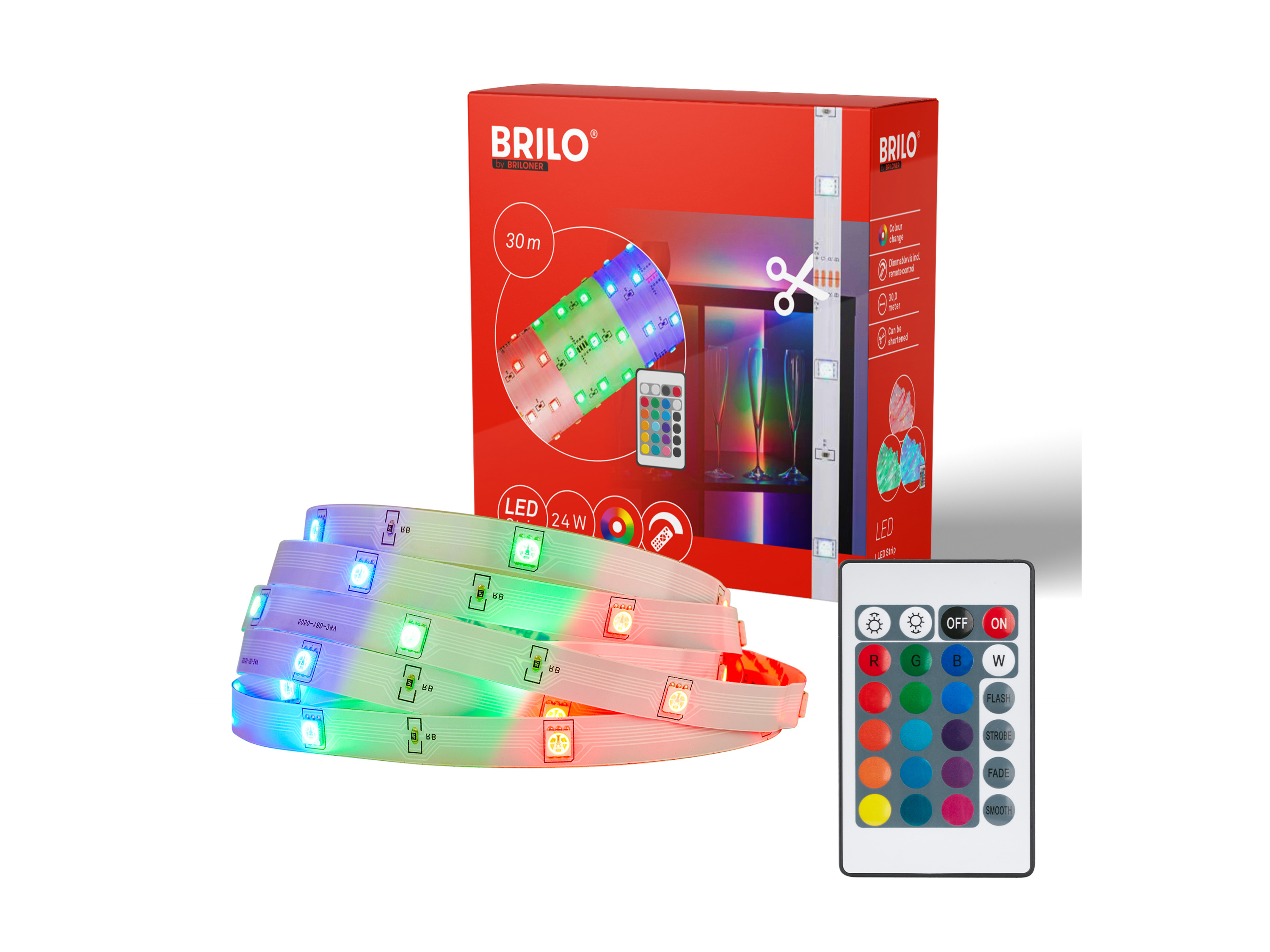 Briloner RGB LED-strip (30m) afbeelding