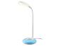 Witte LED-bureaulamp met blauwe sfeerverlichtingsvoet en aanraakbediening voor kleur