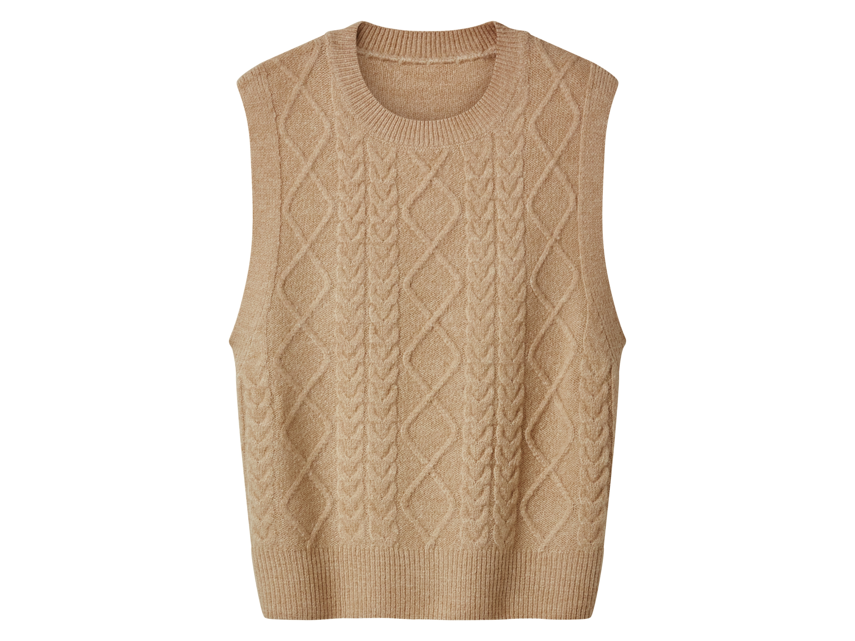 esmara Gebreid dames vest (Beige, L (44/46)) afbeelding