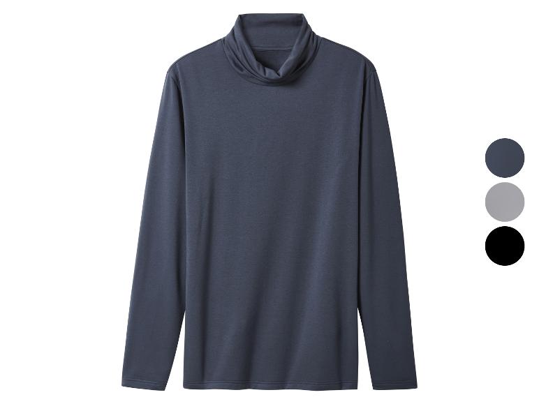 Donkergrijs coltrui T-shirt met lange mouwen, met getoonde kleuropties.