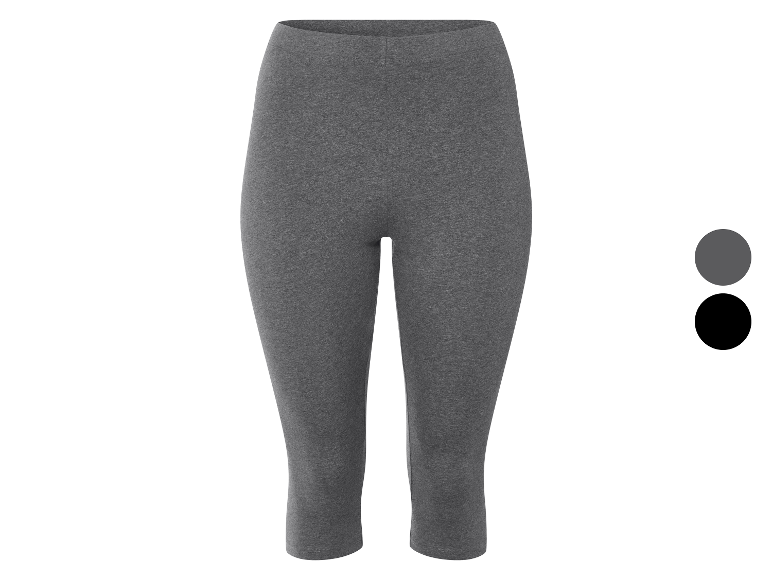 Driekwart leggings in grijs, zwart en donkergrijs.