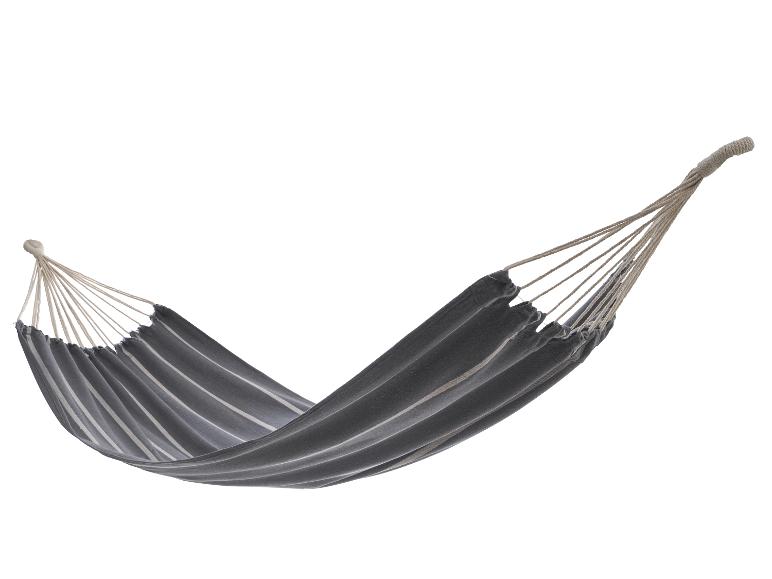 Gestreepte hangmat in grijs- en wittinten