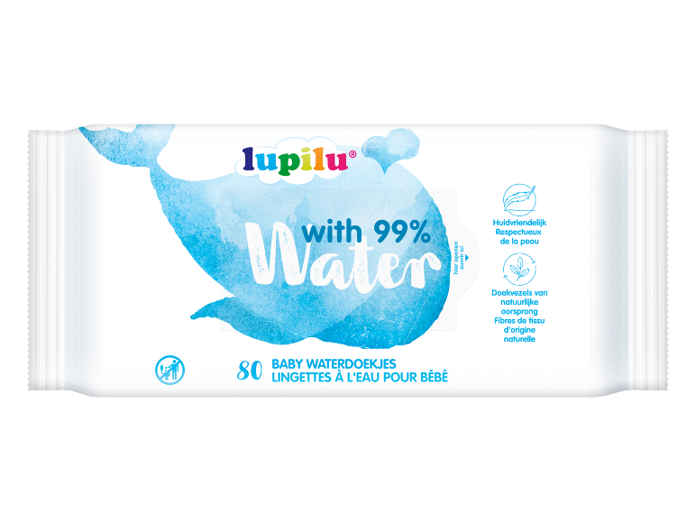 Lupilu baby waterdoekjes met 99% water, 80 stuks
