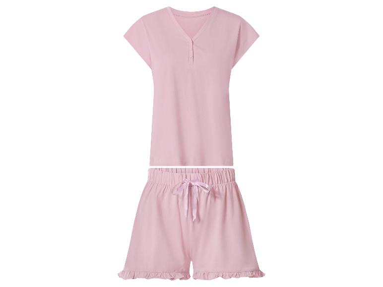 Roze damespyjamaset met T-shirt met korte mouwen en korte broek