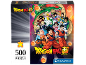 Puzzel van 500 stukjes met Dragon Ball Super-motief en kleurrijke anime-illustratie.