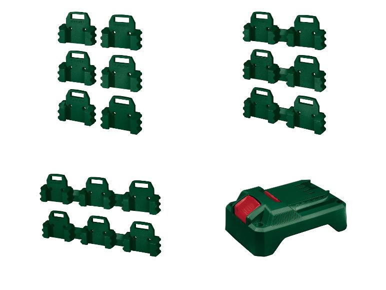 Parkside accessoires: houders en lader voor gereedschap.