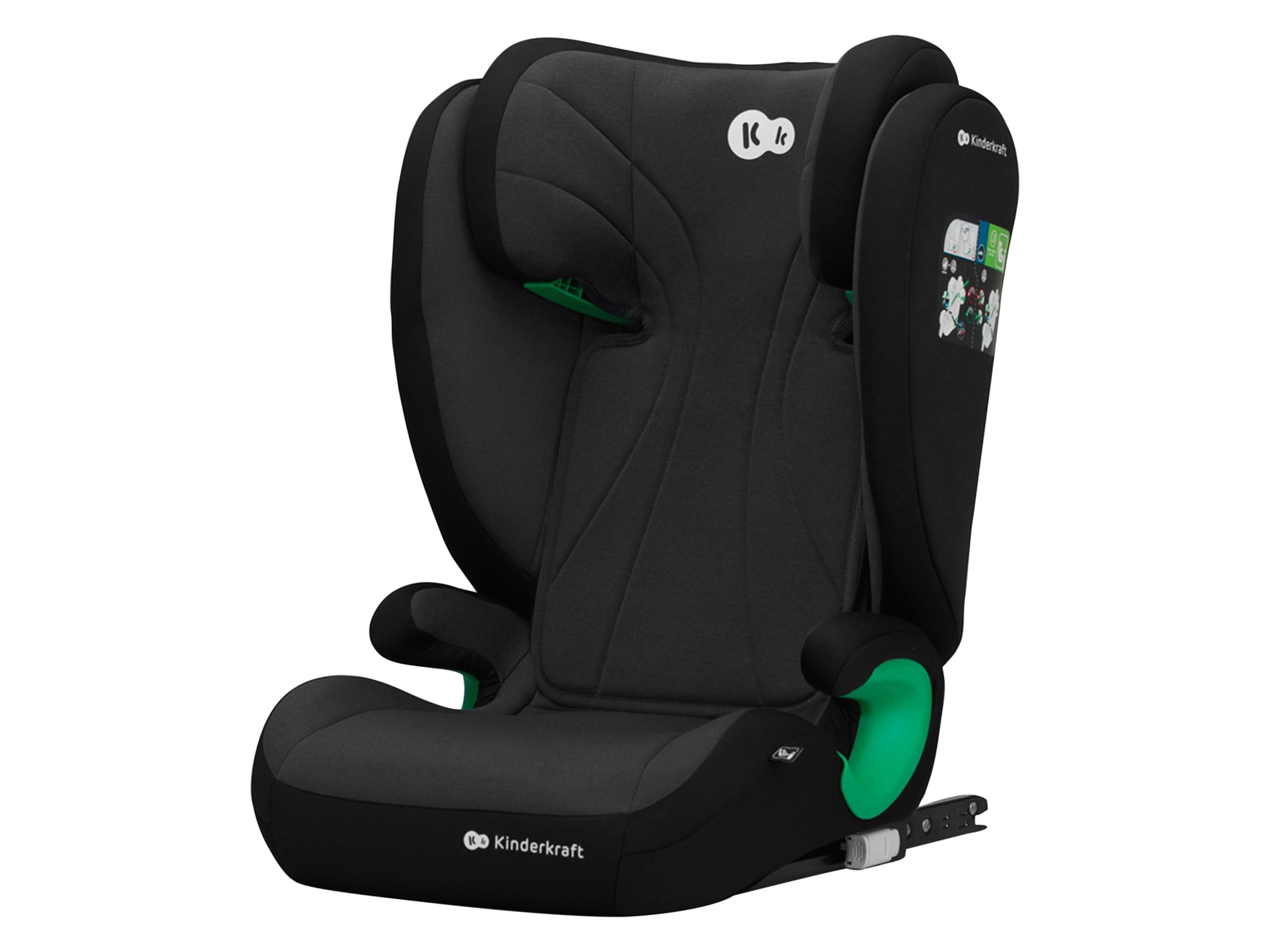 KINDERKRAFT IsoFix autostoel JUNIOR FIX 2, 3,5-12 jaar, 100-150 cm (grafiet zwart)