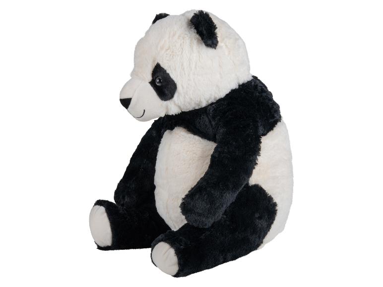 Zwart-witte zittende panda knuffel