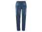Blauwe jeans met elastische tailleband.