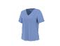 Lichtblauw dames T-shirt met korte mouwen en V-hals.