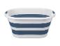 Opvouwbare wasmand in wit en blauw
