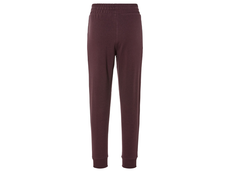 Bruine joggingbroek met elastische tailleband.