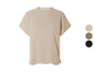 Beige T-shirt met korte mouwen, verkrijgbaar in verschillende kleuren.
