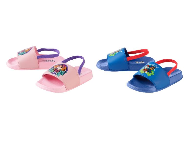 Paw Patrol slippers voor kinderen: roze en blauwe modellen.