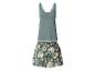 Damespyjama met groene kanten top en bloemenprint short.