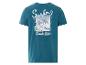 Turquoise T-shirt met korte mouwen, met "Surfing Beach Club" print en surfdesign.