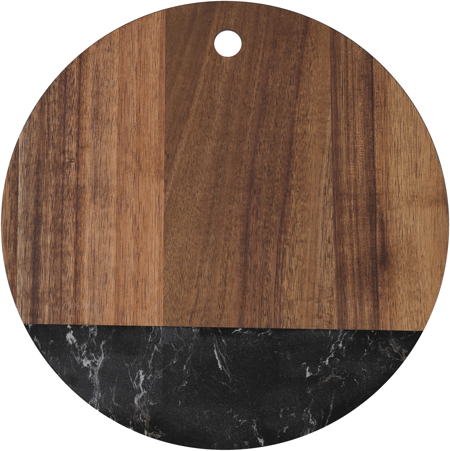 SILVERCREST Acaciahouten serveerplank met marmereffect, 30 x 20 cm of Ø25 cm (rond/donker)