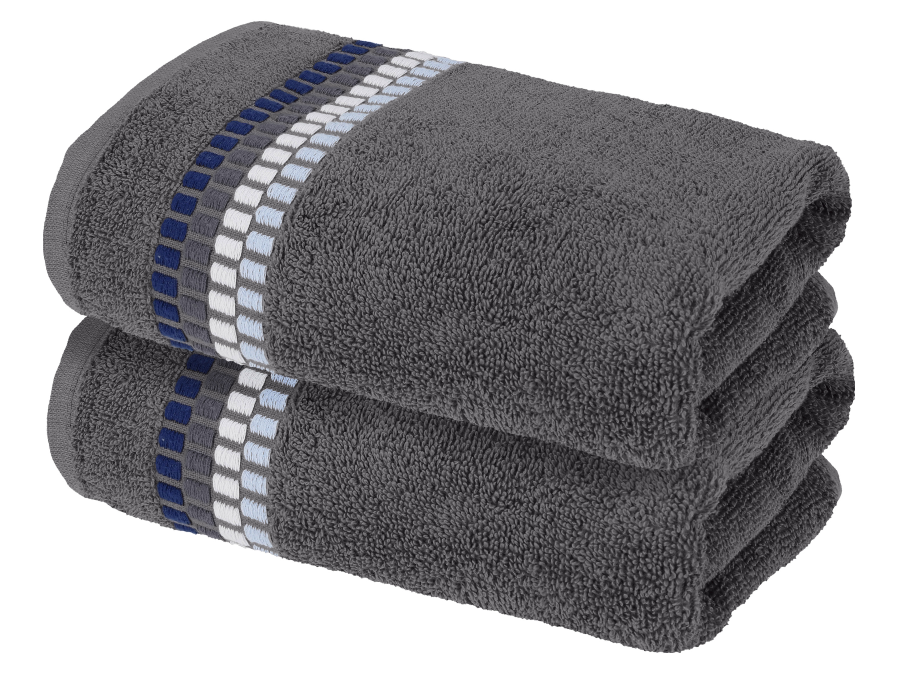 LIVARNO Set van 2 handdoeken 50 x 100 cm (Grijs)