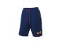 Donkerblauwe Lidl Trek sport shorts met rode trekkoordjes.