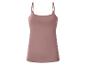 Dames spaghettibandjes top in roze, effen.