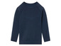 Een donkerblauwe, naadloze longsleeve.