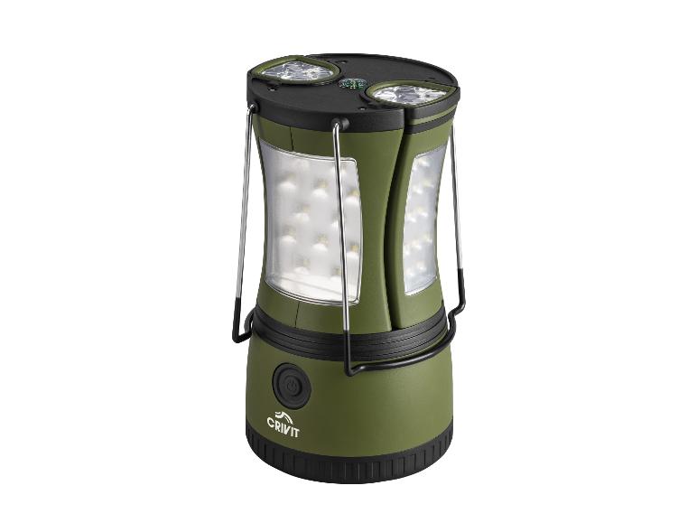 Groene campinglamp met kompas en handvatten